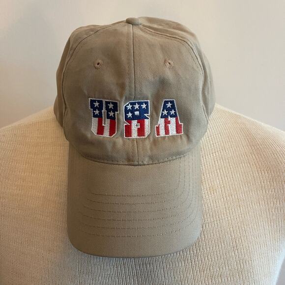 Tan USA Adjustable Hat - Picture 1 of 3